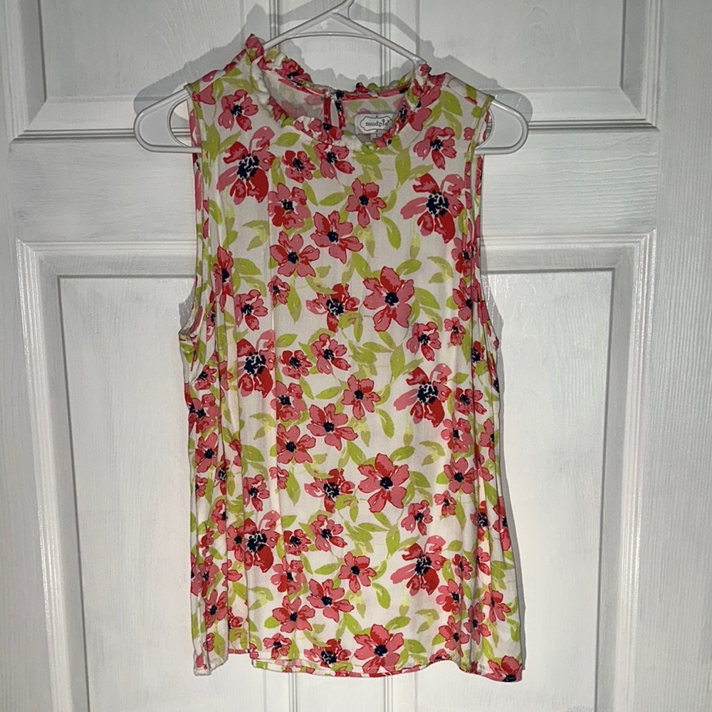 Mud Pie Pink and Green Tank Top
